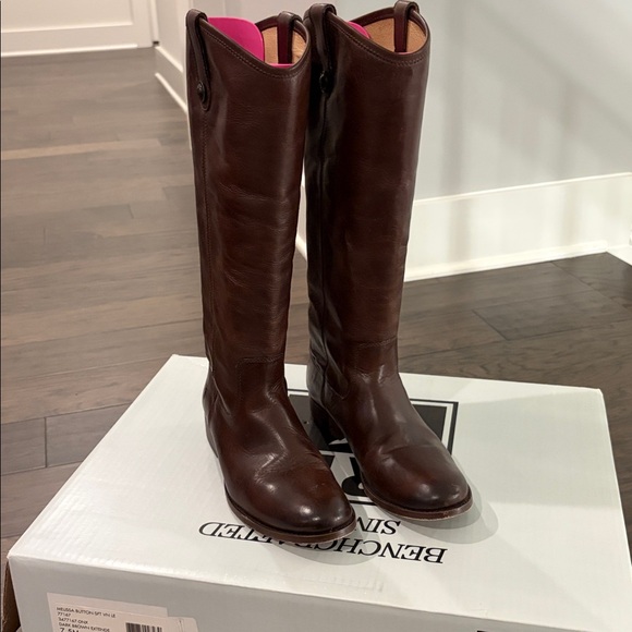 Frye Melissa Button Boots Sz 7.5 Extended Calf - Picture 2 of 13